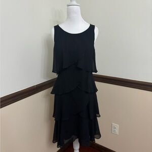 Signature Black Layered Midi Dress